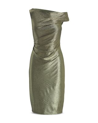 open lace back dress Ralph Lauren Purple Label Black One Shoulder Long Dress