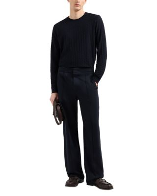 Knitted Basketweave Wool Pullover Sweater 