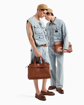 Regular Fit Jacquard Denim Cargo Vest