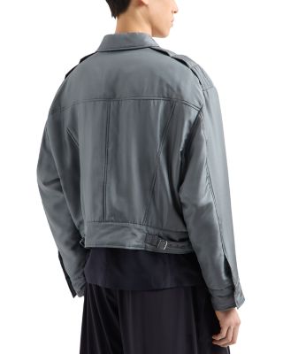 Regular Fit Cropped Habutai Silk Jacket