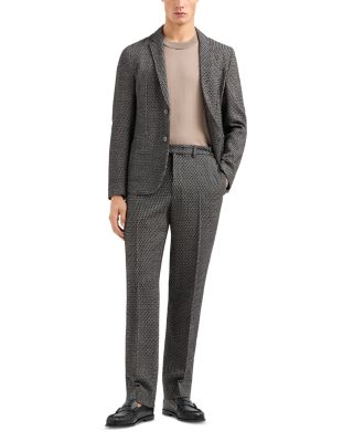 Regular Fit Knit Pattern Single Breasted Blazer