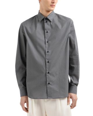 Emporio Armani - Regular Fit Geometric Pattern Sport Shirt