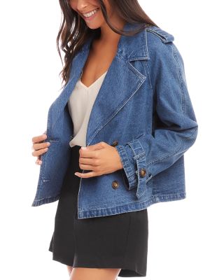 Chelsea Cropped Denim Trench Jacket