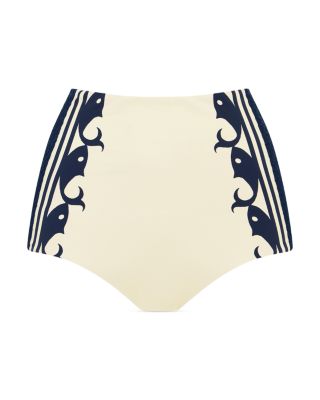 Smocked Bralette Bikini Top & Marine Smocked Boyleg Brief Bikini Bottom