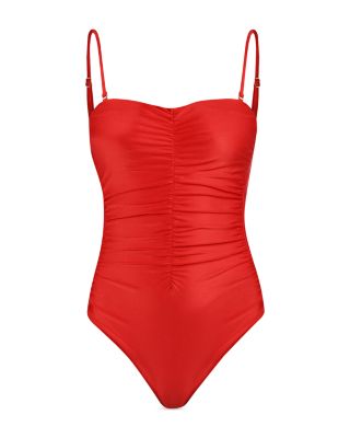 Aubrey Shimmer Ruched One Piece Swimsuit