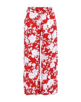 Geraldine Ikebana Floral Wide Leg Pants Swim Cover-Up
