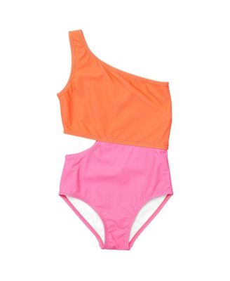 Snapper Rock - Candy Colorblock One Shoulder Swimsuit - Big Kid