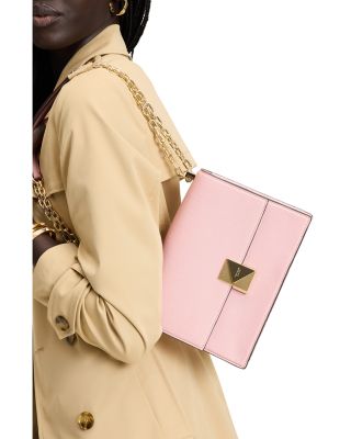 Deco Pebbled Leather Small Chain Shoulder Bag 