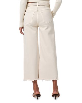 Lyra High Rise Crop Wide Leg Jeans in Almondette
