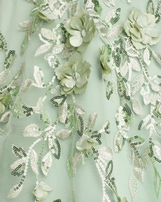 Asymmetric Floral Gown