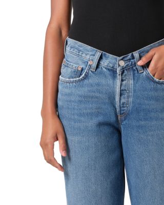 V-Waist Baggy Leg Jeans in Cascade