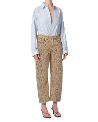 Miro High Rise Relaxed Jeans in Natural Cheetah