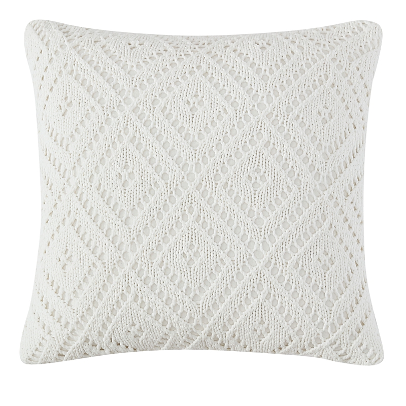 Peri Home Crochet Diamond Decorative Pillow, 20 x 20