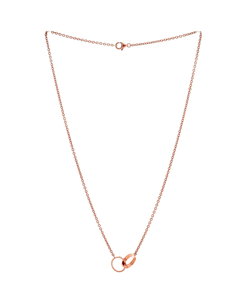 Pre-owned Pre-owned Cartier Cartier Love Interlocking Necklace 18k Rose Gold