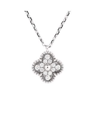 Pre-Owned Van Cleef & Arpels - Sweet Alhambra Pendant Necklace 18K White Gold with Diamonds
