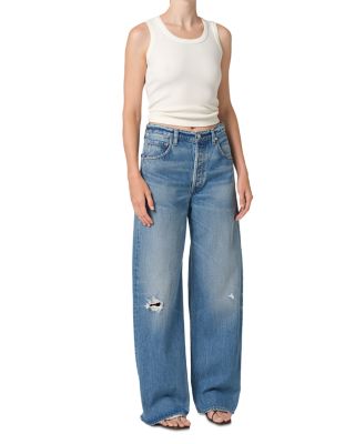 Ayla High Rise Baggy Wide Leg Jeans in Solano