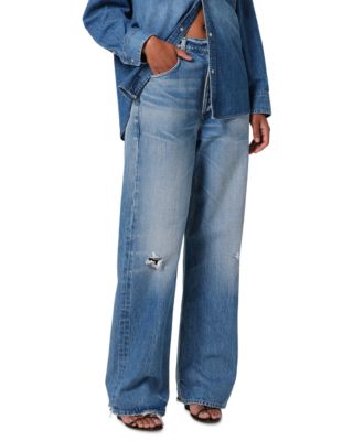 Ayla High Rise Baggy Wide Leg Jeans in Solano