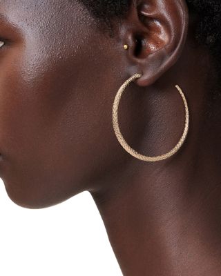 Serpent Texture Tapered Large Hoop Earrings