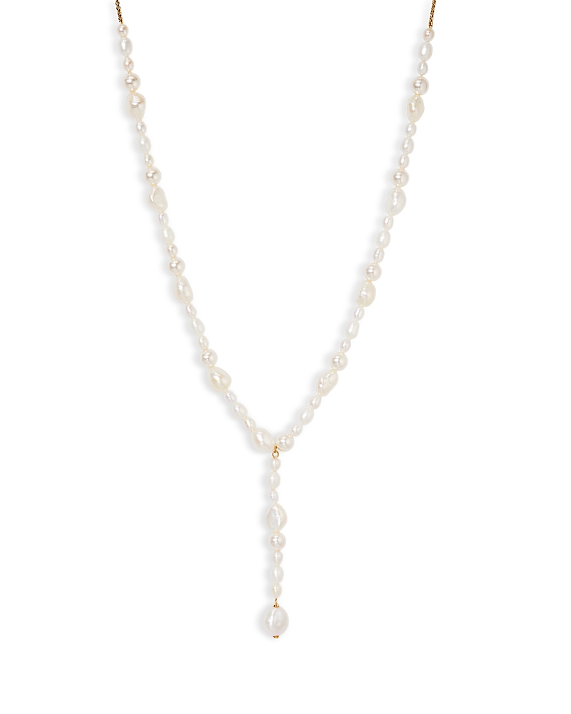 Nadri London Beaded Cultured Pearl Y-necklace In Gold/white