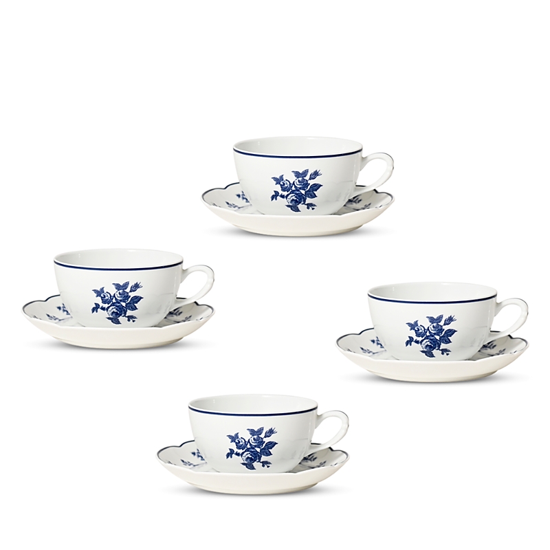 Bernardaud Chateaubriand Tea Cup & Saucer, Set Of 4