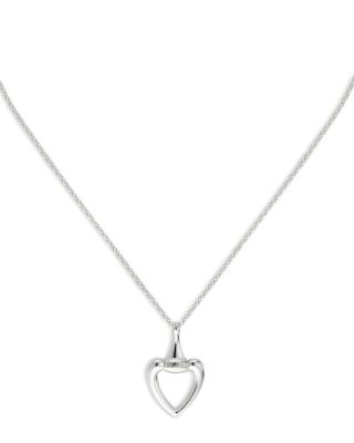 Sterling Silver Gucci Heart Pendant Necklace, 15.7-18"