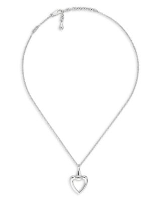 Sterling Silver Gucci Heart Pendant Necklace, 15.7-18"