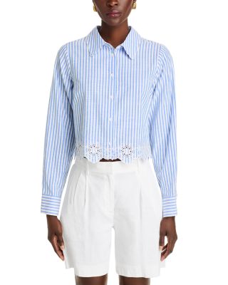 Eyelet Stripe Poplin Button Down Shirt - Exclusive