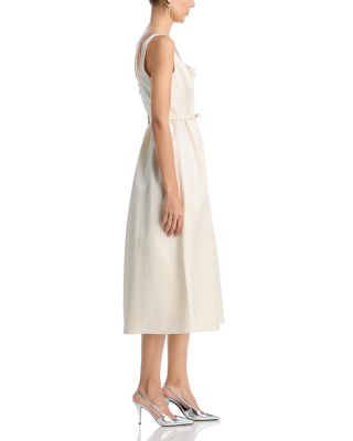 Satin Flower Midi Dress