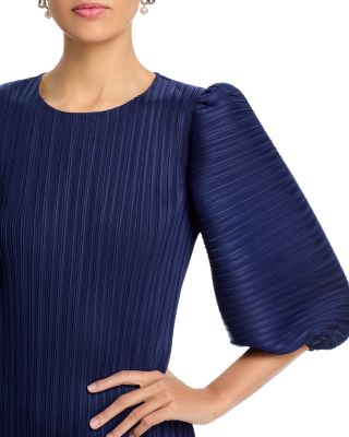 Puff Sleeve Crinkled Dress