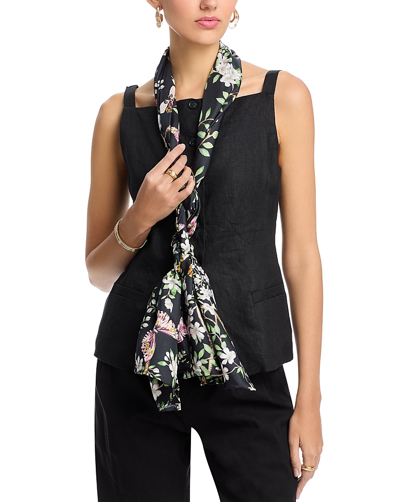 Echo Spring Unfolding Silk Oblong Scarf In Black