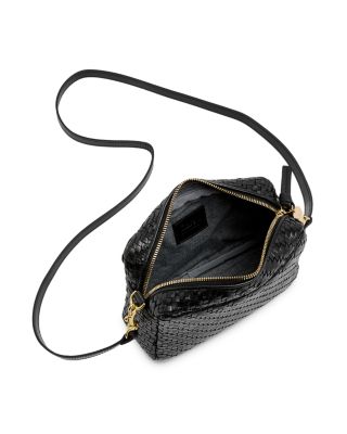 Midi Sac Woven Leather Shoulder Bag 