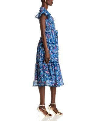 Metallic Floral Midi Dress - Exclusive