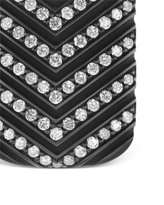 Men's Chevron Tag in Black Titanium with Diamonds, 27mm