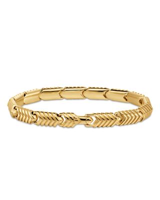 Men's Chevron Link Bracelet in 18K Yellow Gold, 7.6mm