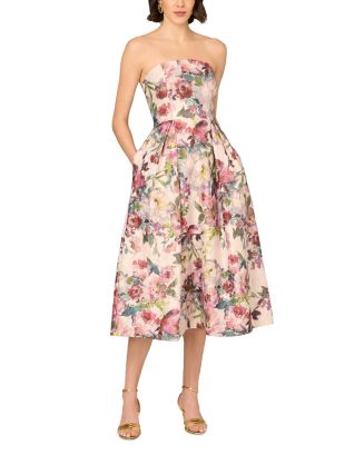 aidan mattox floral jacquard midi dress Aidan Mattox Women's Jacquard Midi Dress - Blue - Size 6