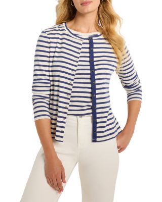 NZT BY NIC+ZOE - Snap Front Striped Cardigan