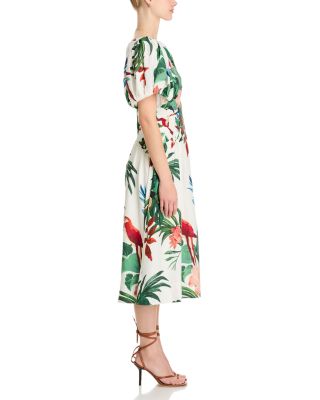 Midnight Macaw Linen Blend Fiesta Dress