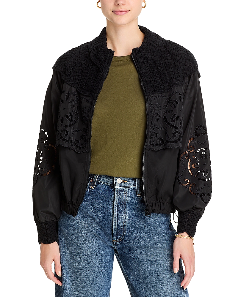 Sea Dahlia Eyelet Windbreaker Jacket