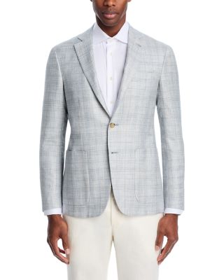  Kei Wool, Silk & Linen Plaid Unstructured Regular Fit Sport Coat