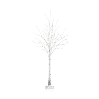 Nearly Natural - 3' Pre Lit Artificial White Birch Christmas Tree with 92 Warm White LED Lights