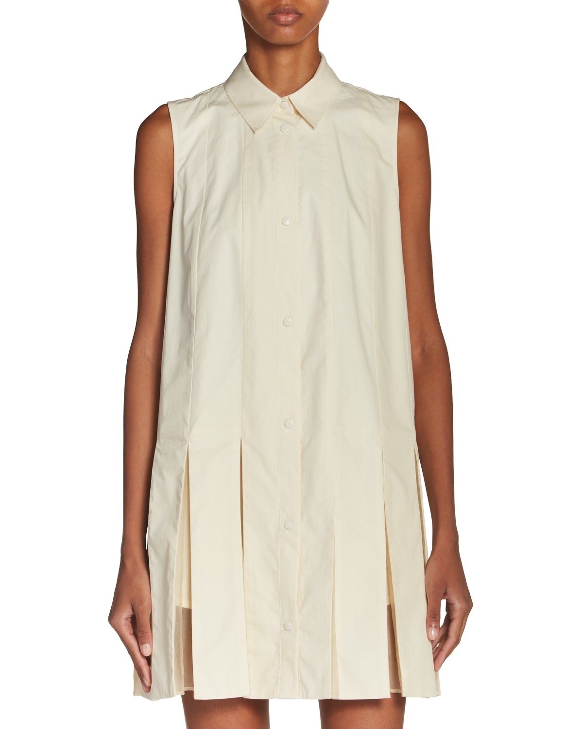 Moncler Button Front Dress in Cream