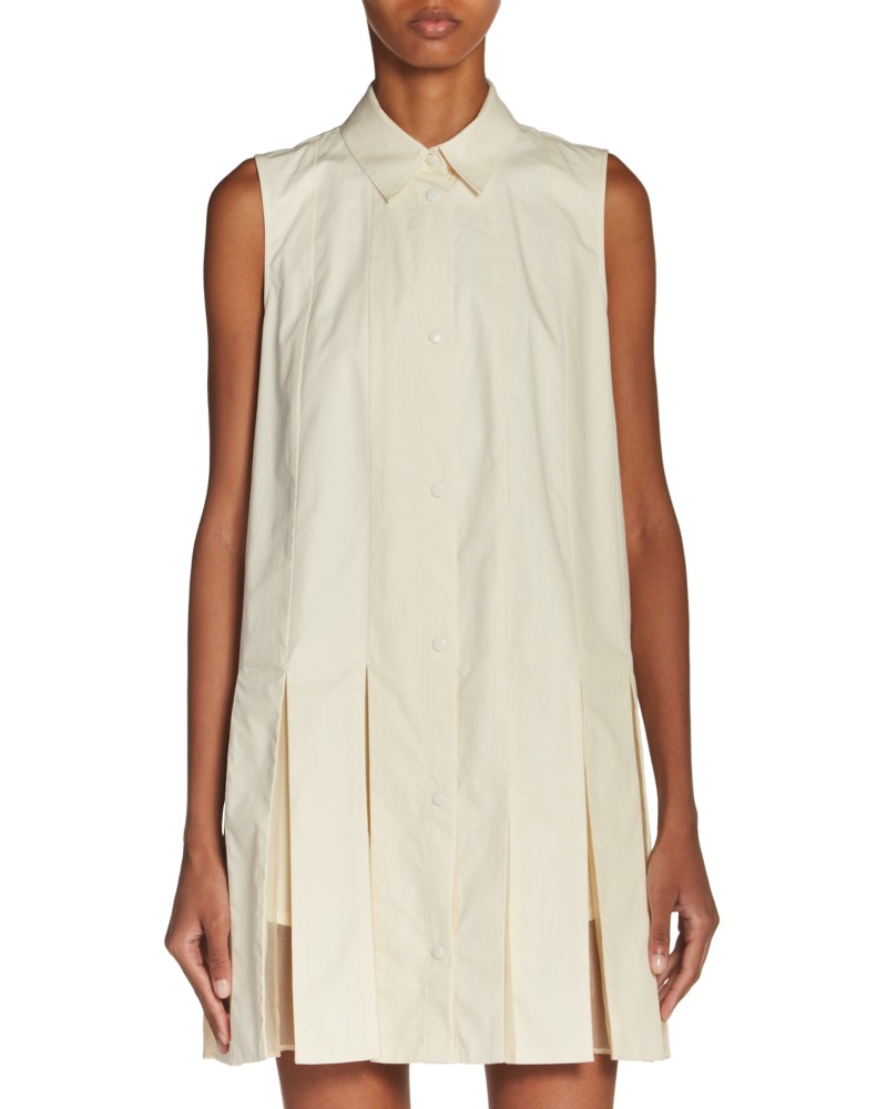 Moncler Button Front Dress in Cream