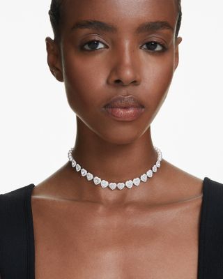 Ariana Grande Crystal Heart Halo Tennis Choker Necklace, 11.75-17.375"  