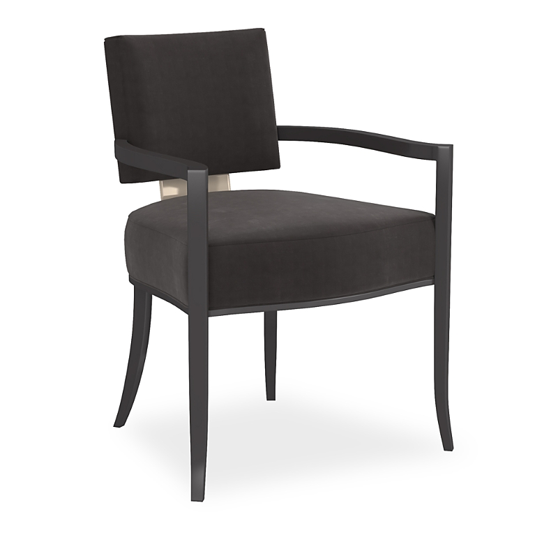 Caracole Reserved Seating Arm Chair - Black In Black/seal Skin