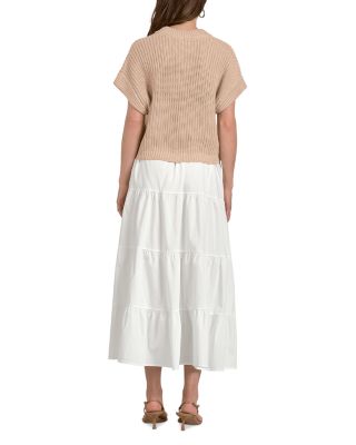 Mixed Media Sweater Midi Dress