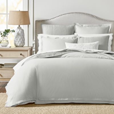 Tipped Double Flange Percale Bedding Collection - Exclusive