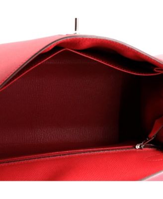 Kelly 28 Handbag Pink Epsom with Palladium Hardware