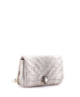 Small Serpenti Cabochon Shoulder Bag Diagonal Quilted Metallic Karung