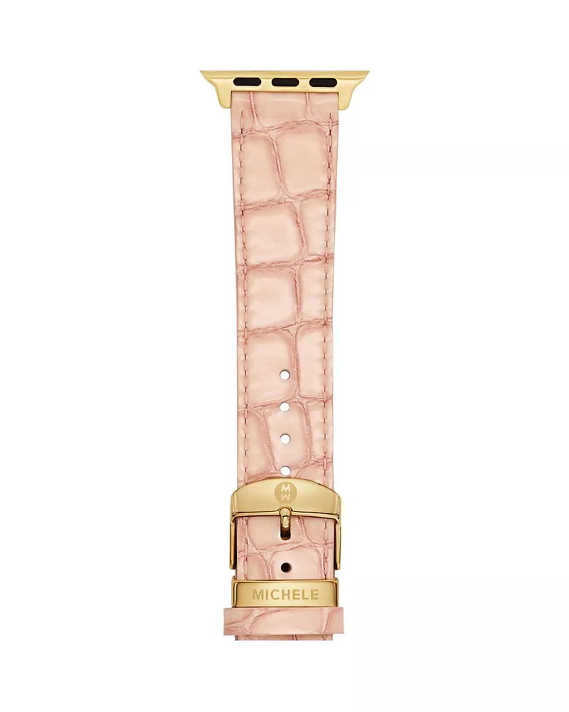 Michele Ballet Pink Leather Bracelet Band for Apple Watch, 38-49mm