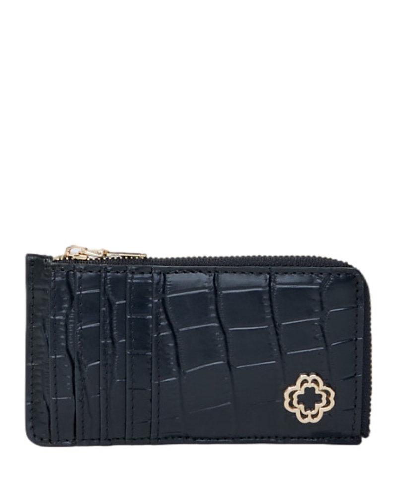 Maje Croc Embossed Leather Card Case